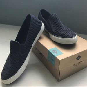 Navy Sperry’s Slip-on Fashion Sneakers
